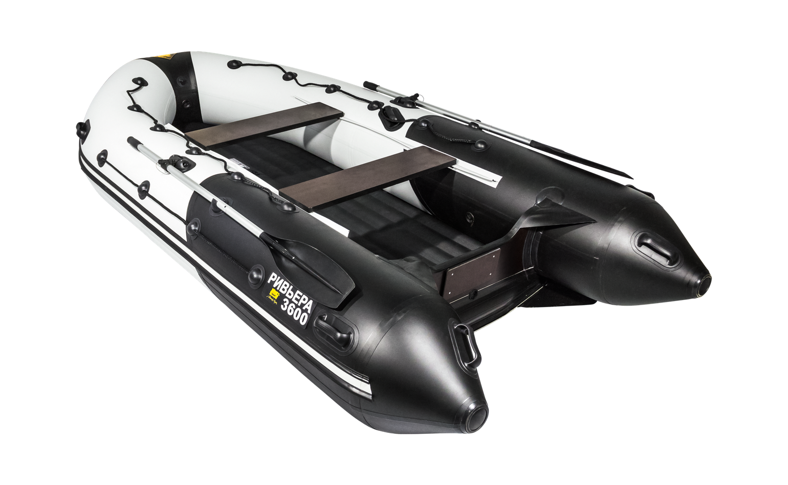 картинка Надувная лодка ПВХ, Ривьера 3600 НДНД Гидролыжа Комби, светло-серый/черный