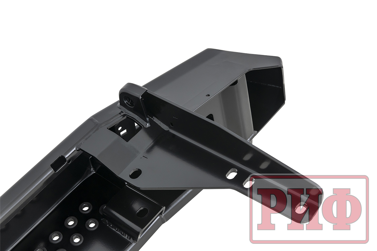 картинка Бампер задний РИФ Toyota Land Cruiser 200 2013-2015 с квадратом под фаркоп, калиткой, фонарями, подс