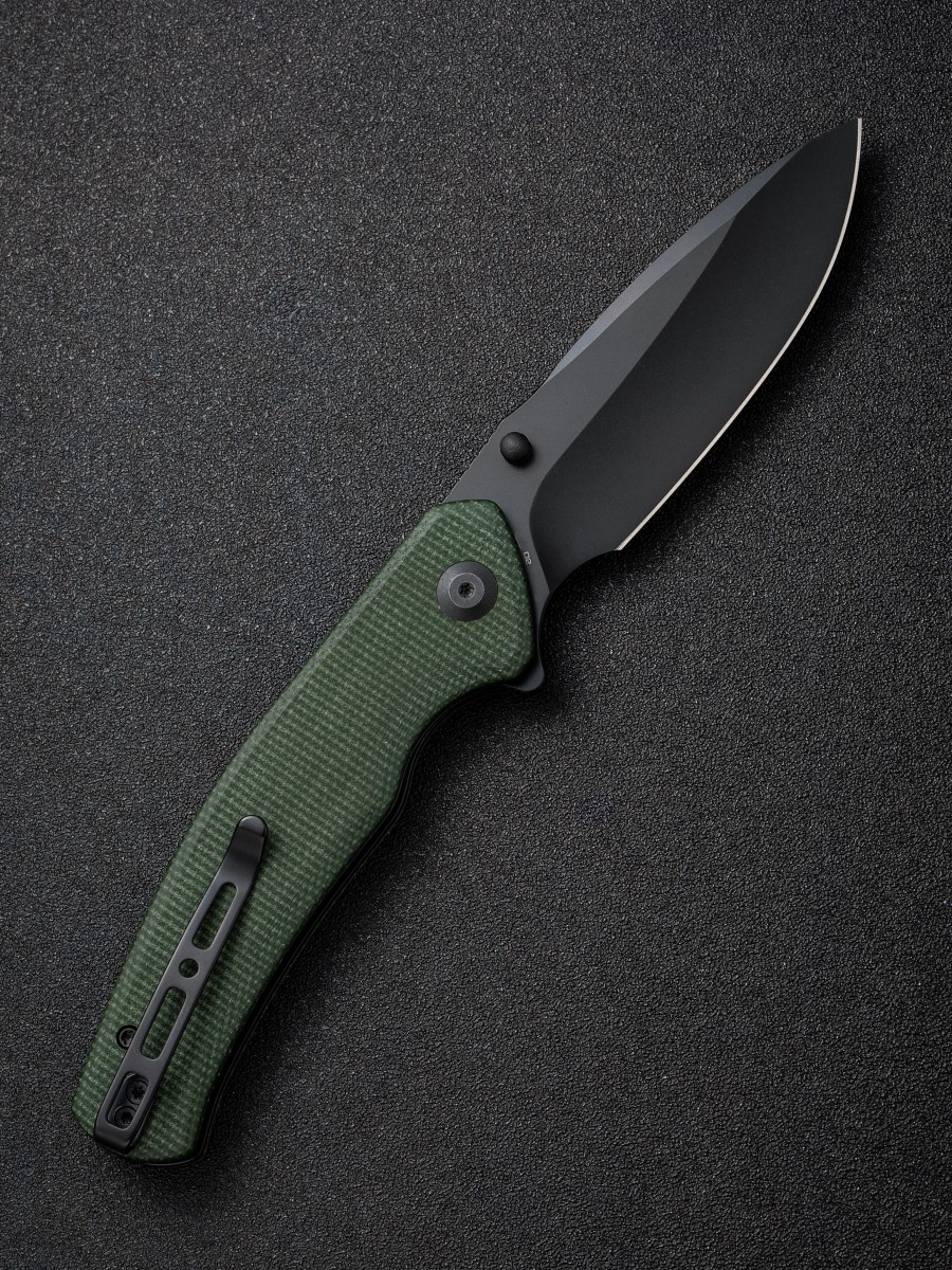 картинка Складной нож SENCUT Slashkin D2 Steel Black Handle Green Canvas Micarta
