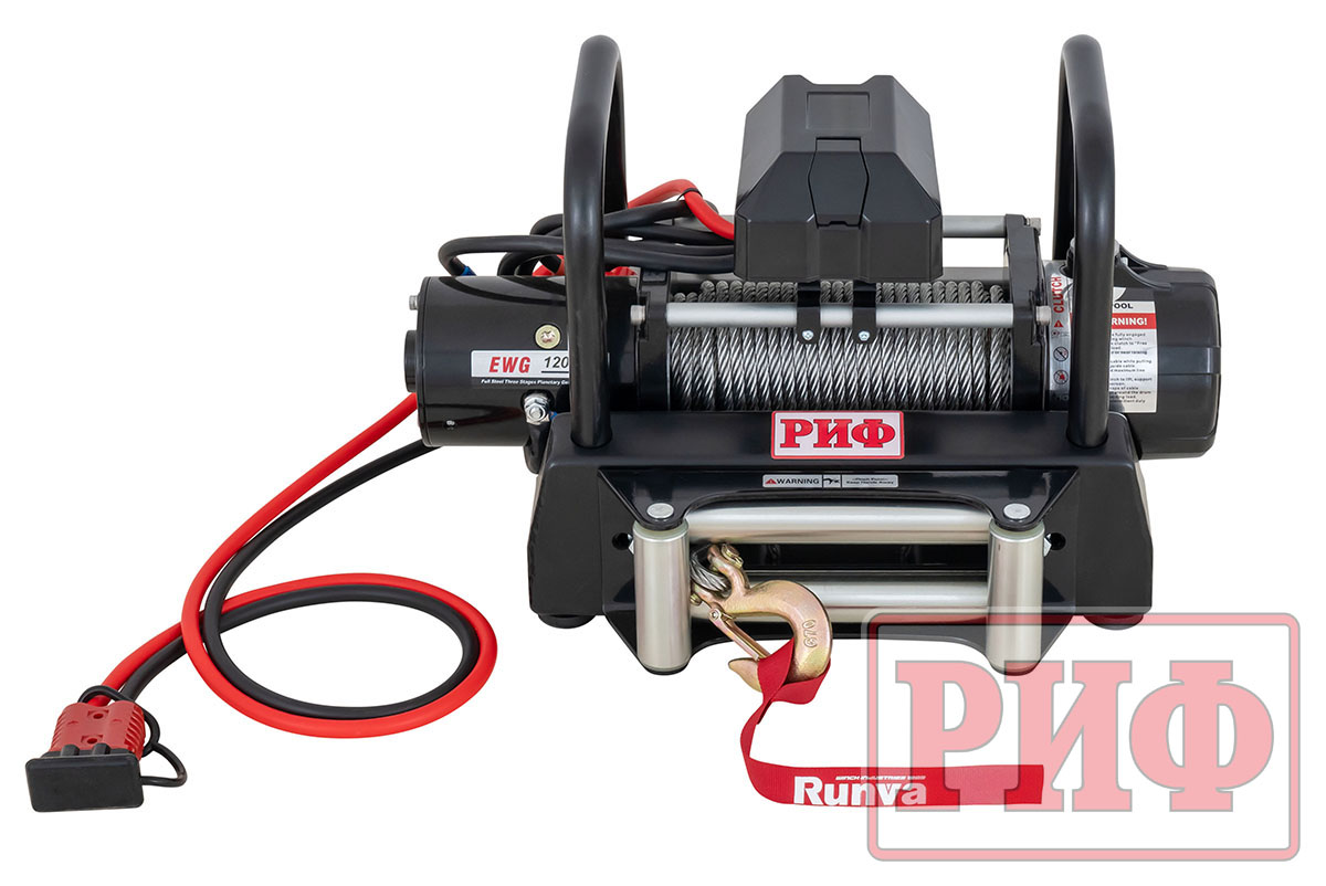 картинка Лебёдка переносная 12000 РИФ c площадкой и проводами стальной трос