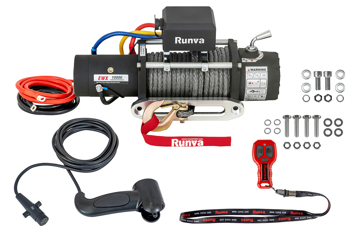 картинка Лебёдка Runva 10000 lbs 4500 кг синтетический трос 12V