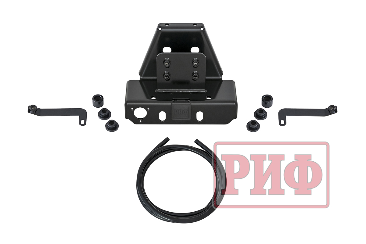 картинка Бампер задний РИФ Toyota Land Cruiser 200 2007-2012 с квадратом под фаркоп и фонарями