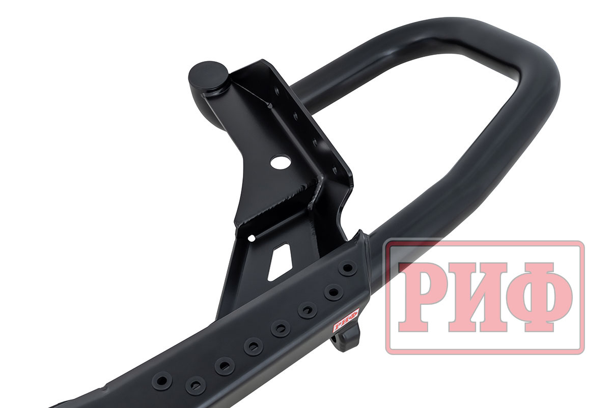 картинка Бампер задний силовой/защита штатного бампера РИФ Nissan Patrol Y62 c квадратом под фаркоп