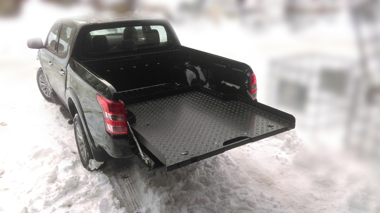 картинка Крышка (кунг) кузова для Mitsubishi L200 (двойная кабина) (2015-2019)/Fiat Fullback (двойная кабина) (2016-) (3 двери) (белая) АВС-Дизайн ABC.MCCL200.