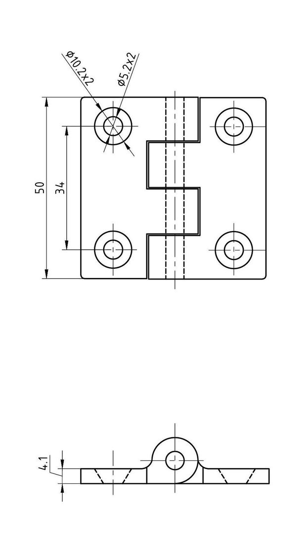 картинка Петля дверная 51х51х4 мм