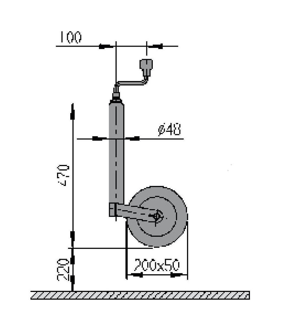 картинка Колесо опорное для прицепа Компакт 150 кг AL-KO
