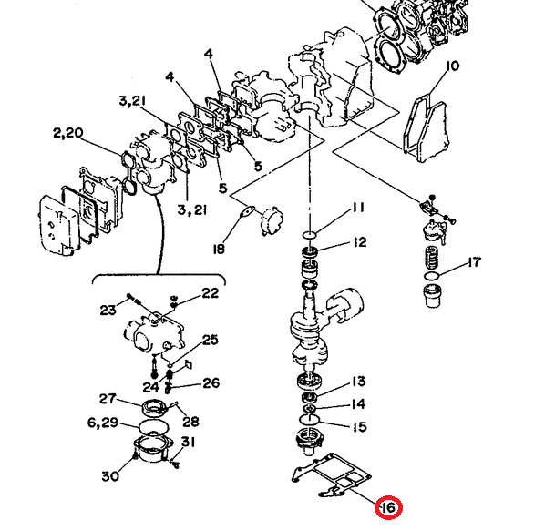 картинка Прокладка под блок Yamaha 55 (663-45113-00) (Omax)