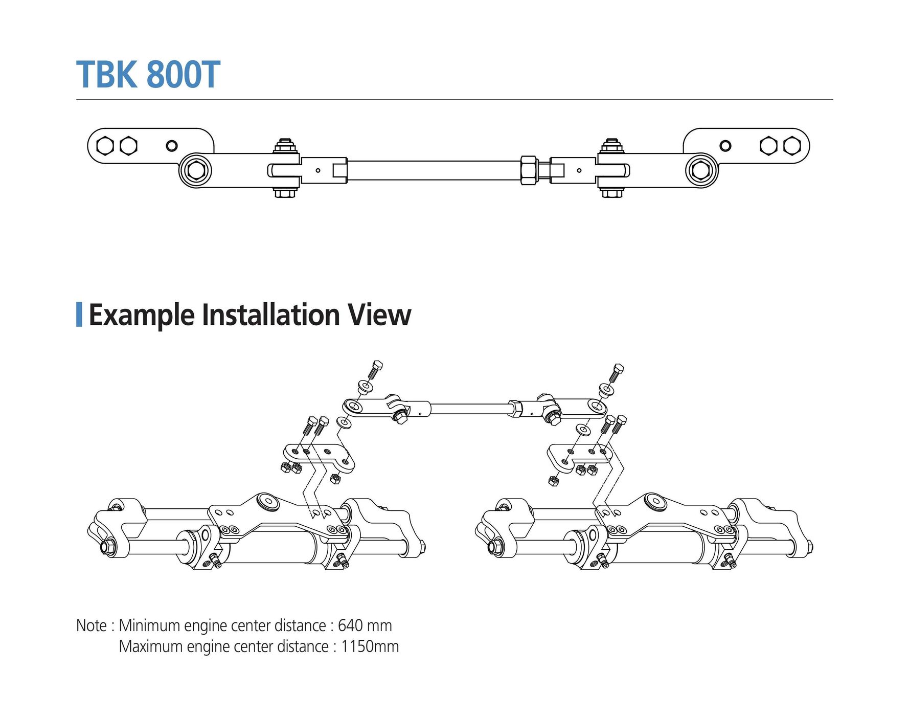 картинка Тяга рулевая для соединения 2 цилиндров 3520, Sea First