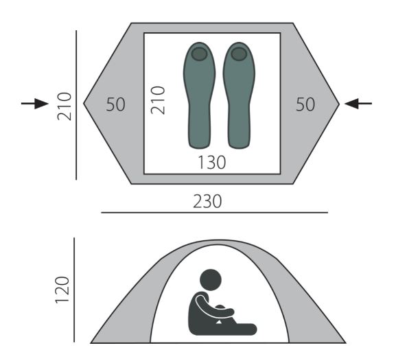картинка Палатка BTrace Malm 2+ (Зеленый/Бежевый)