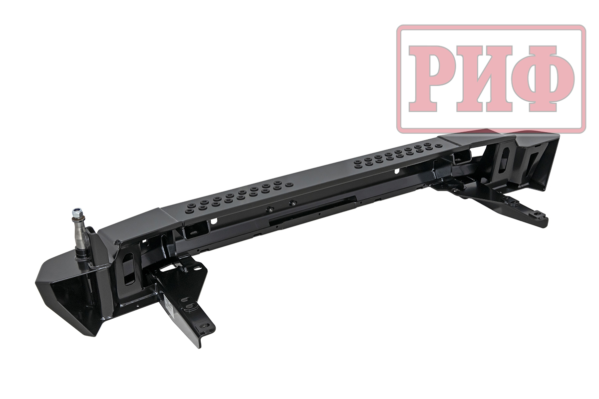 картинка Бампер задний РИФ Toyota Land Cruiser 200 2013-2015 с квадратом под фаркоп, калиткой, фонарями, подс