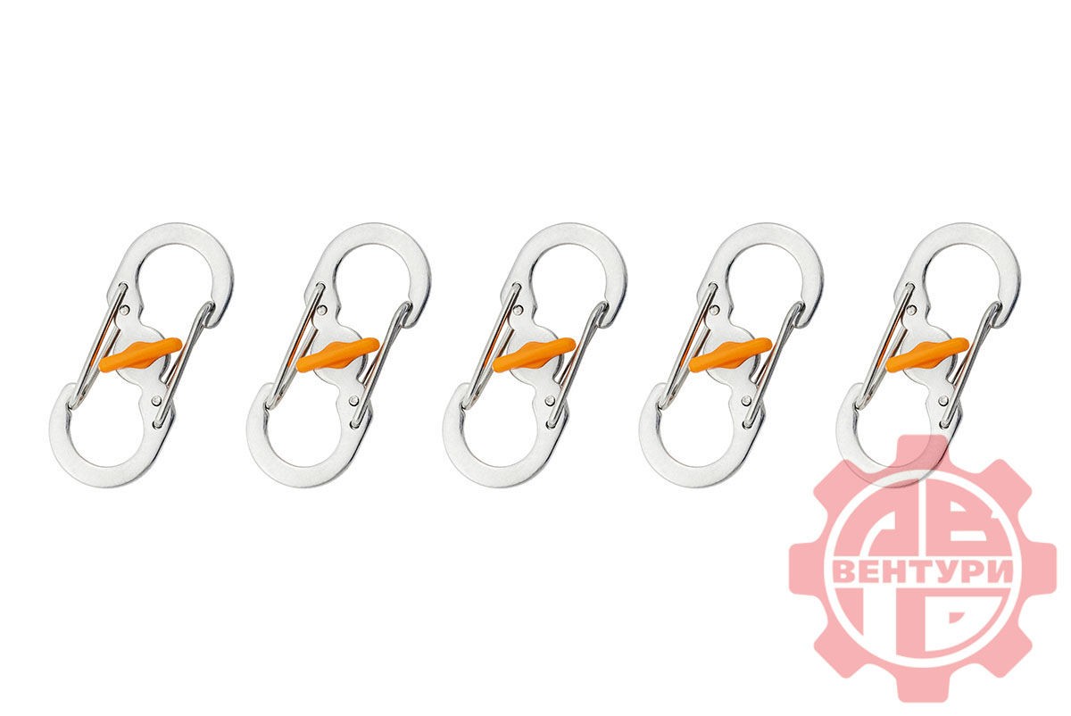 картинка Карабин s-образный с блокировкой 36мм (silver)