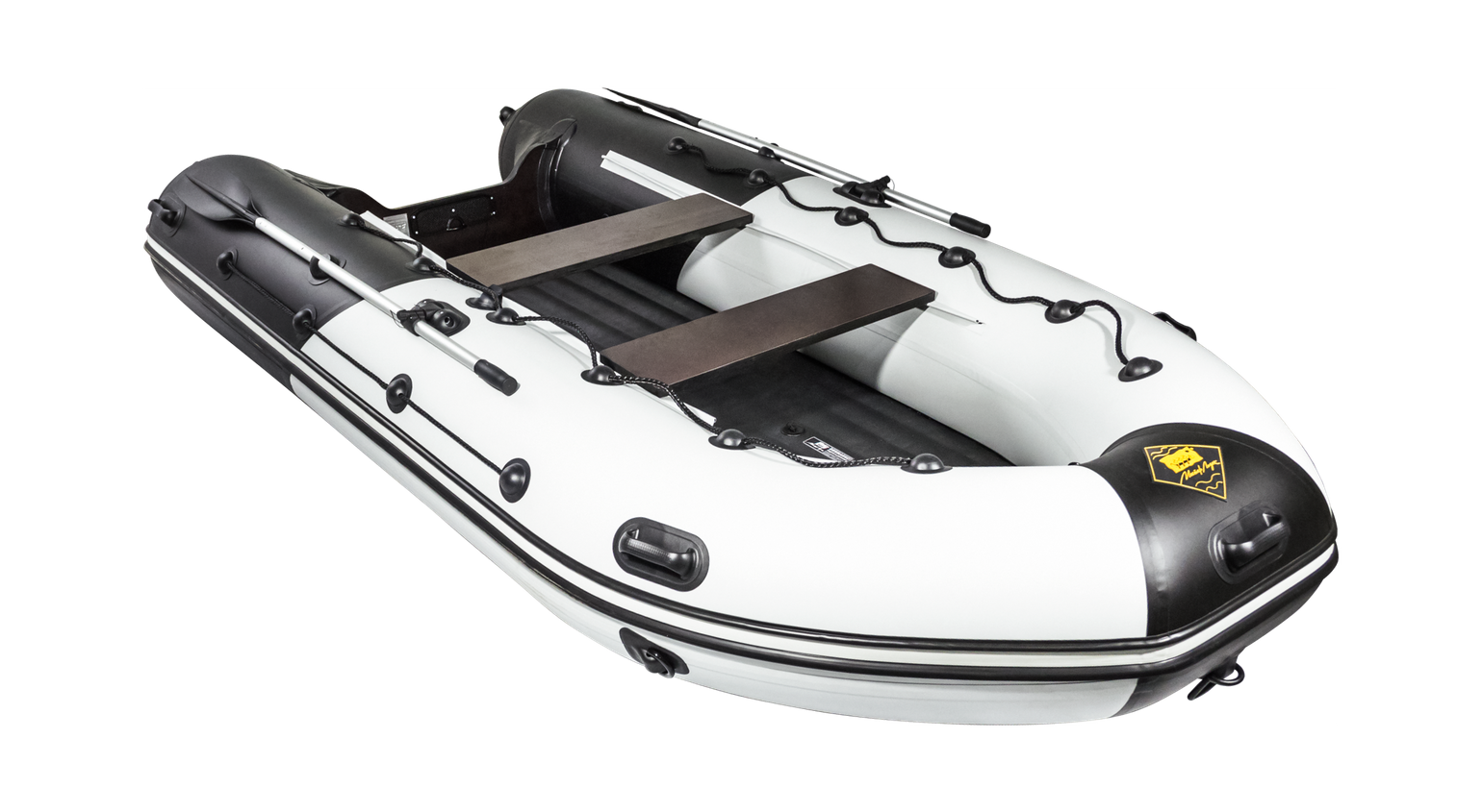 картинка Надувная лодка ПВХ, Ривьера 3600 НДНД Гидролыжа Комби, светло-серый/черный
