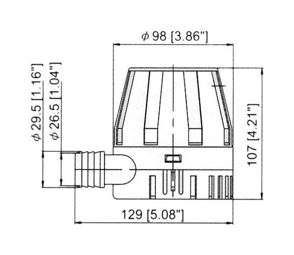 картинка Помпа осушительная, 12 В, 900GPH (3406.5 л/ч)