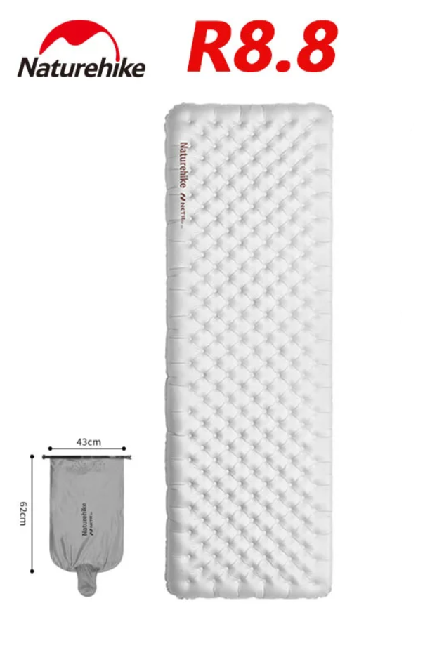 картинка Коврик надувной Naturehike 196х64х12 см, серебристый карбон