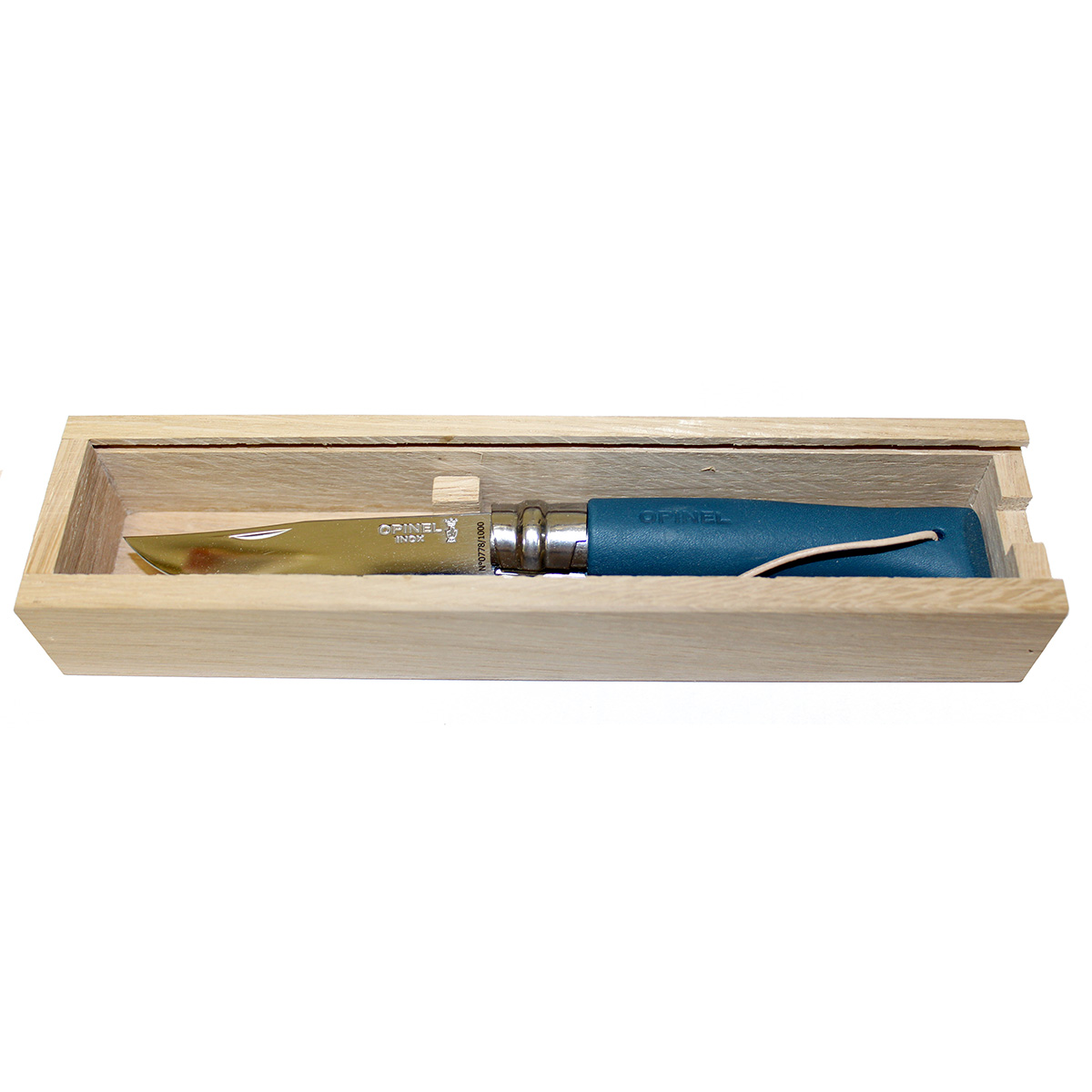 картинка Нож Opinel №8, нержавеющая сталь, синий, лимитированная, 001977