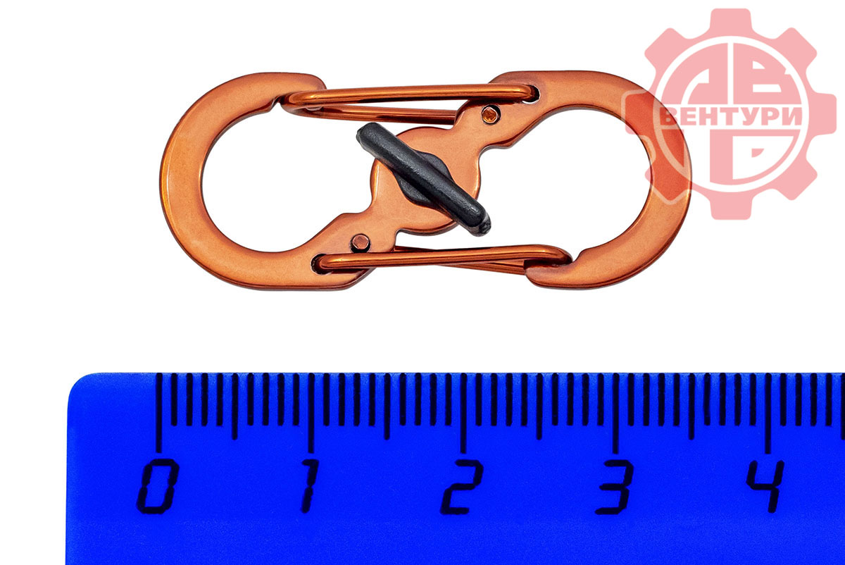 картинка Карабин s-образный с блокировкой 36мм (red)