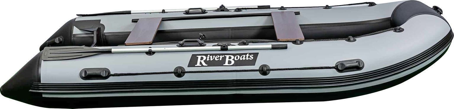Надувная лодка ПВХ, RiverBoats RB 350 НДНД, черно-серый