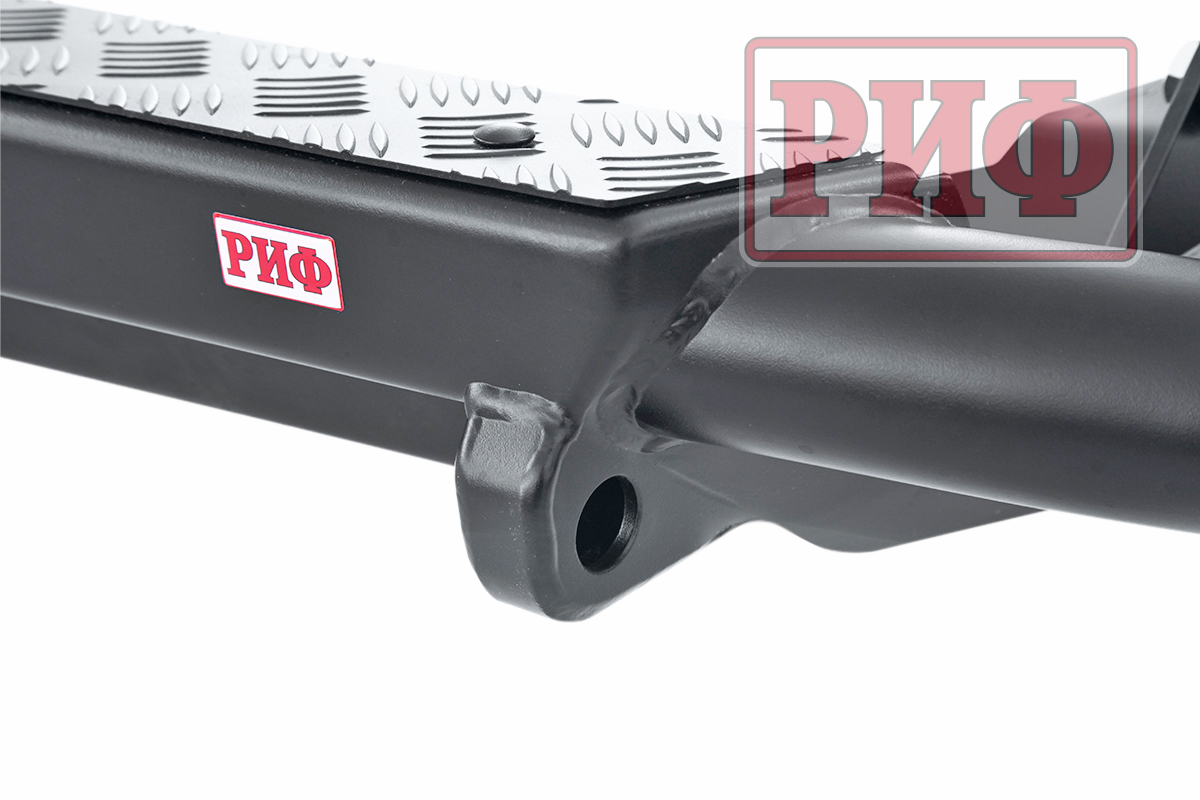 картинка Бампер задний РИФ Mitsubishi Pajero Sport 2015+ c квадратом под фаркоп