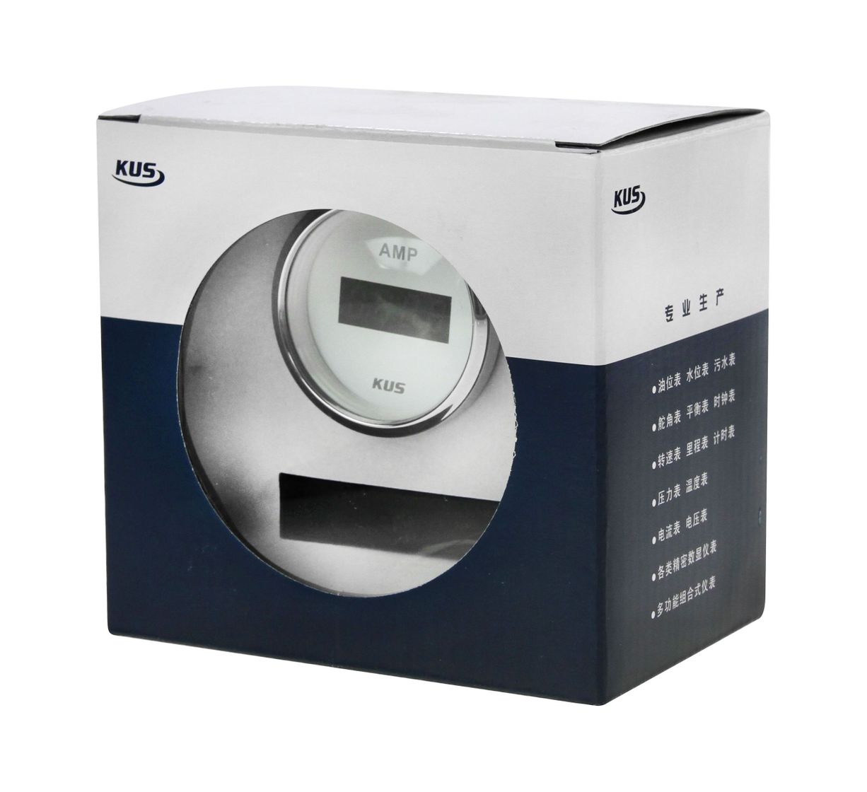 картинка Амперметр цифровой -/+50 А, белый циферблат, нержавеющий ободок, д. 52 мм