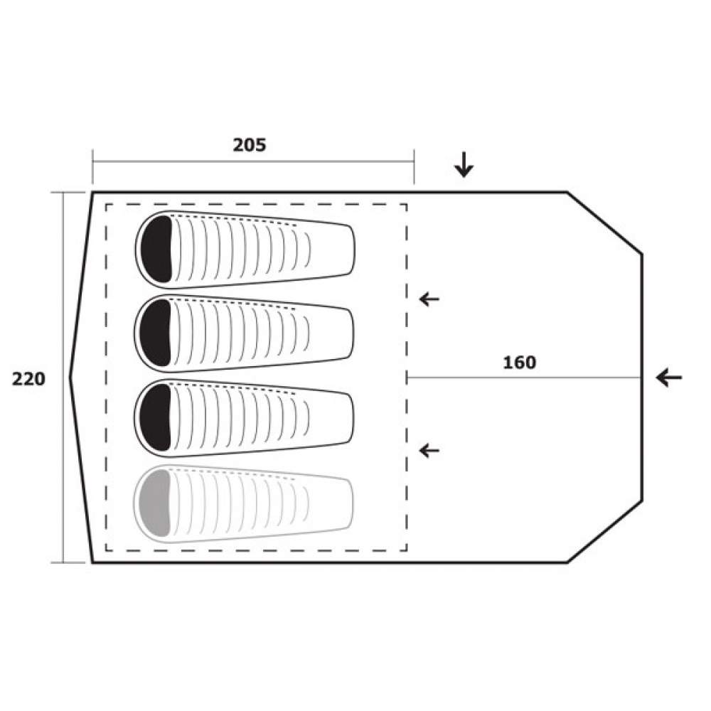 картинка Миниатюрная палатка Trimm EAGLE, зеленый 3+1
