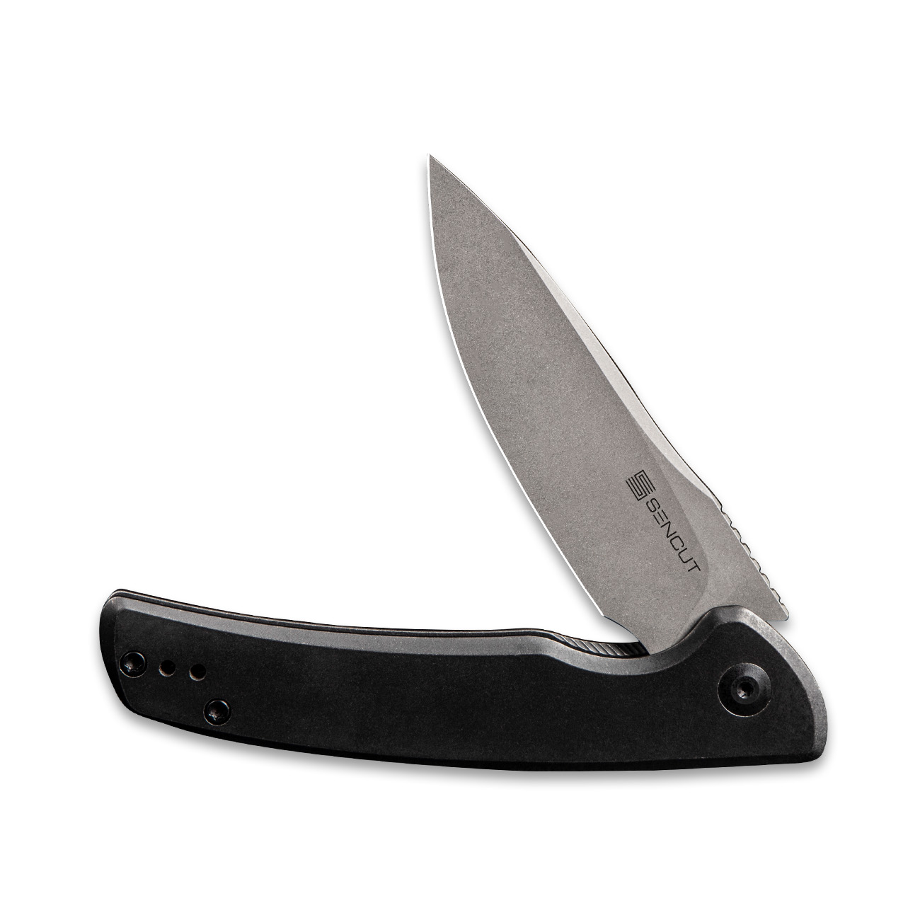 картинка Складной нож SENCUT Tynan 10Cr15CoMoV Steel Gray Stonewashed Handle Stainless Black