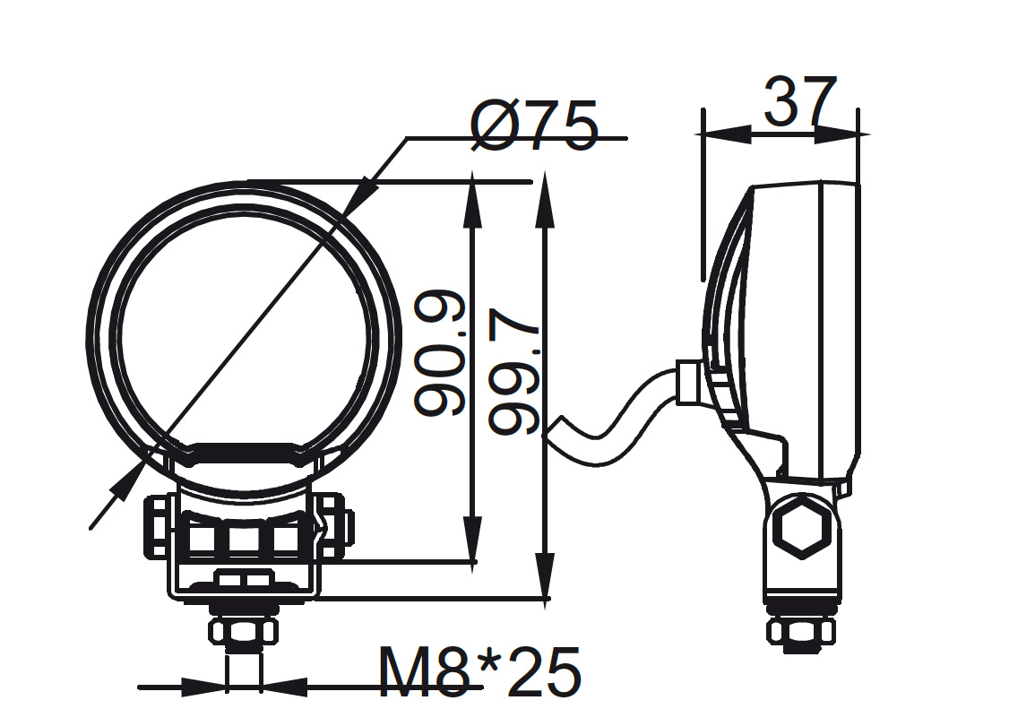картинка Фара водительского света РИФ 25W LED