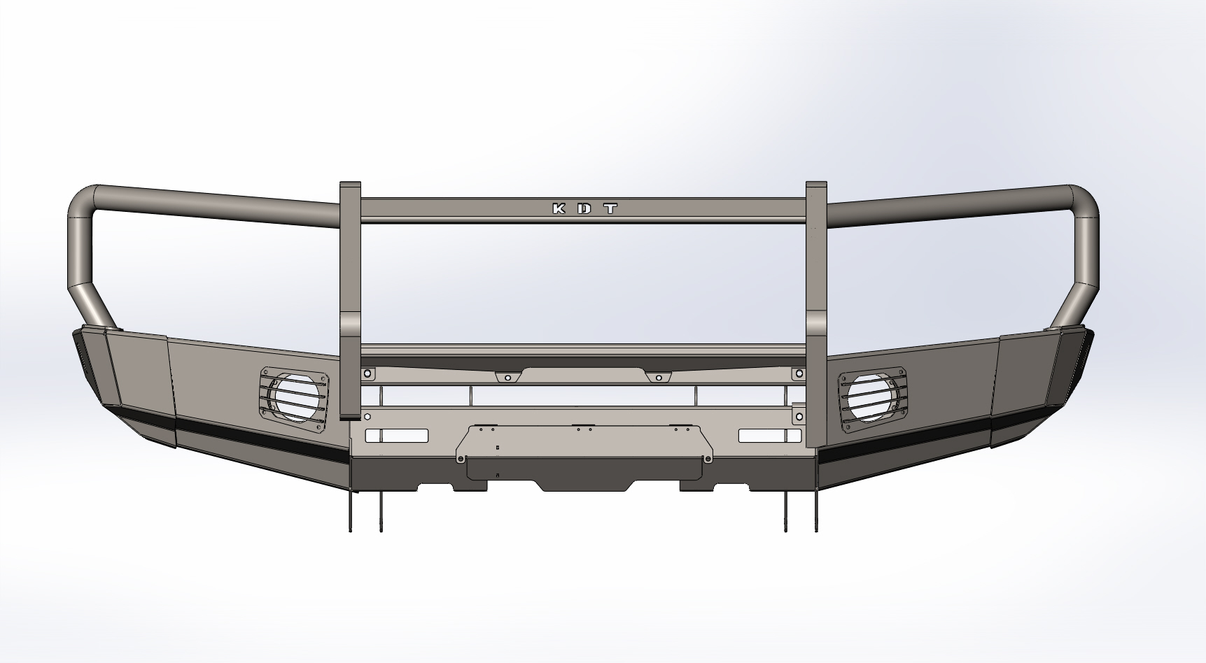 картинка Бампер передний KDT без кенгурина с местами под ПТФ Valeo 2шт дляToyota Land Cruiser 200
