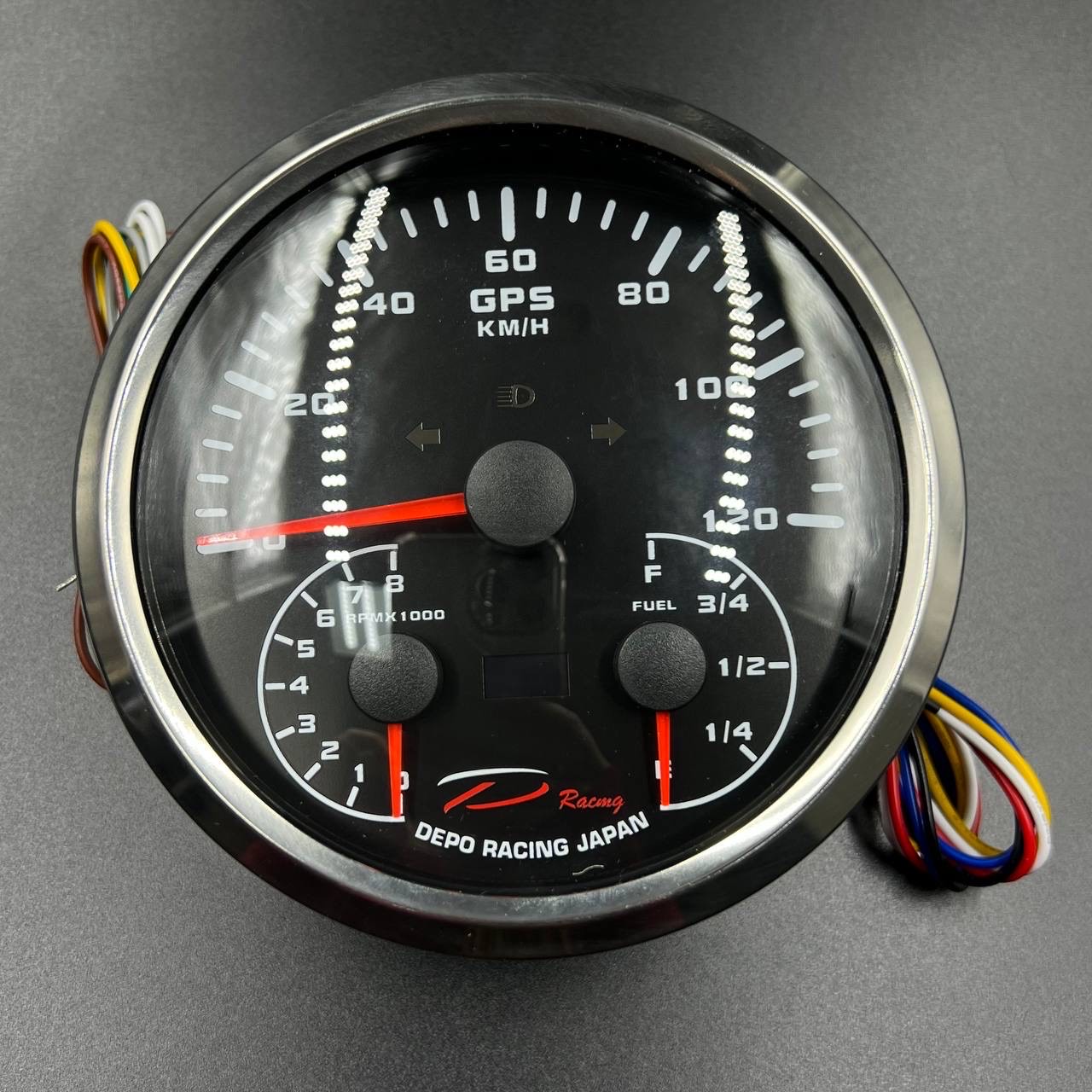 картинка Прибор многофункциональный электронный 3в1 (д.110мм; черный, хромированный ободок) (DEPO)