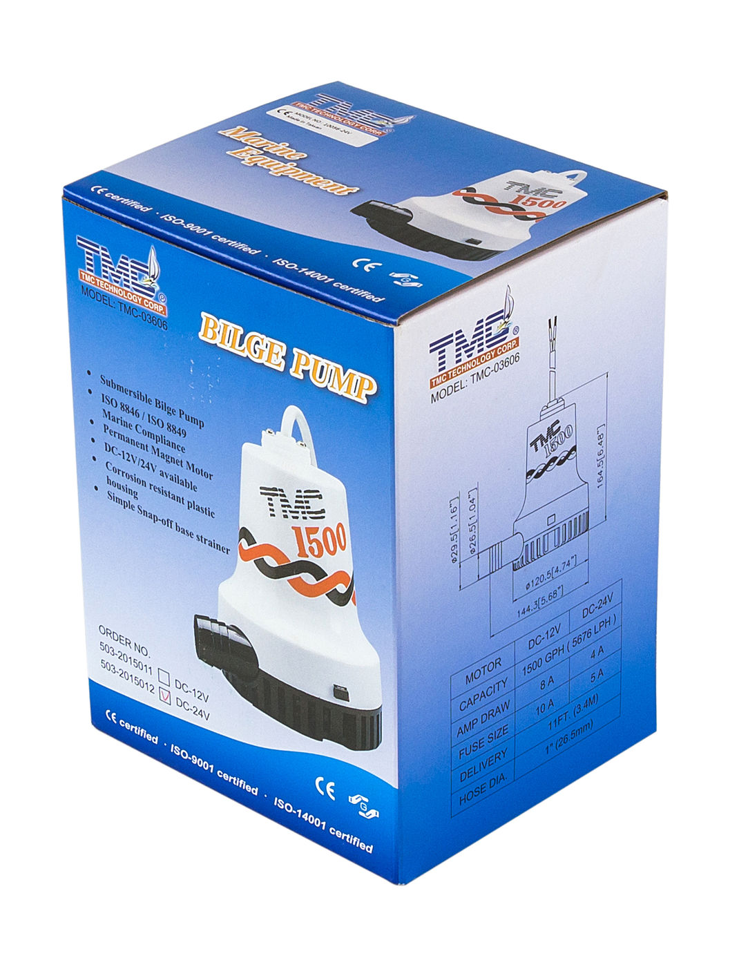 картинка Помпа осушительная, 24 В, 1500GPH (5677.5 л/ч)