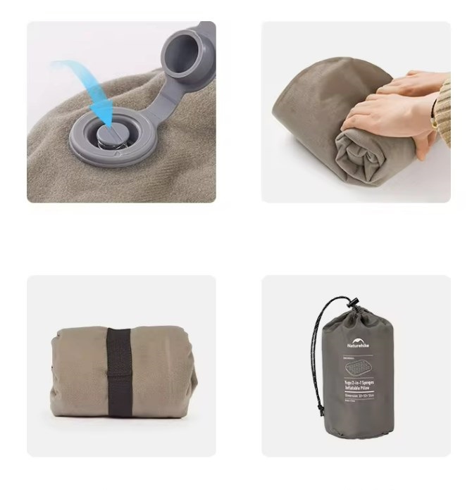 картинка Подушка самонадувающаяся Naturehike 52x32x12 см, бежевая