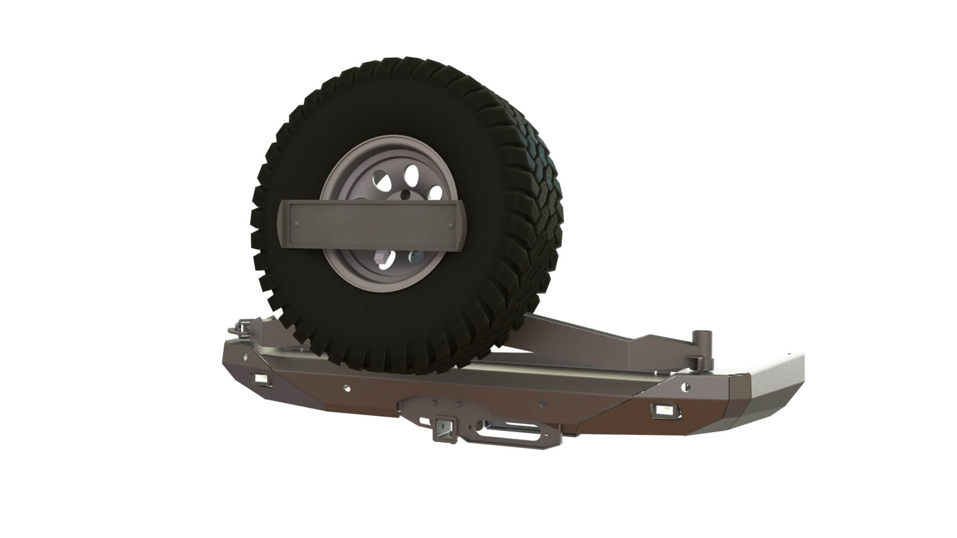 картинка Бампер силовой задний Toyota Land Cruiser 200 2008-2015 квадрат, лебедка, калитка центр, фары