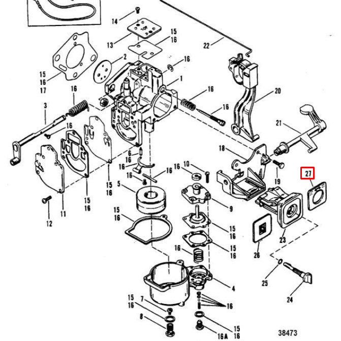 Накладка уплотнительная с инструкцией MERCURY 18-25 (Quicksilver)