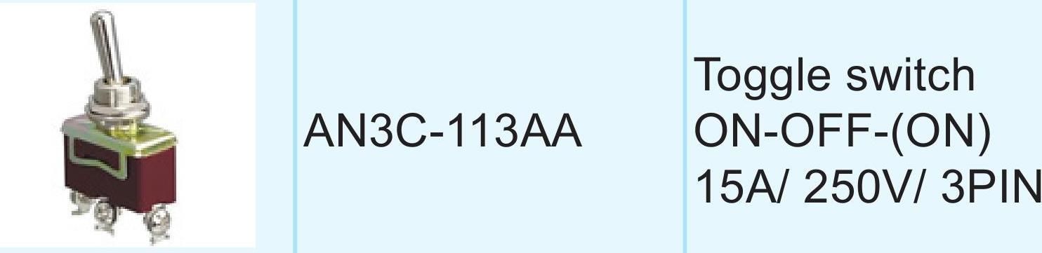 картинка Тумблер трехпозиционный ON-OFF-(ON) 12 В/15А 3P