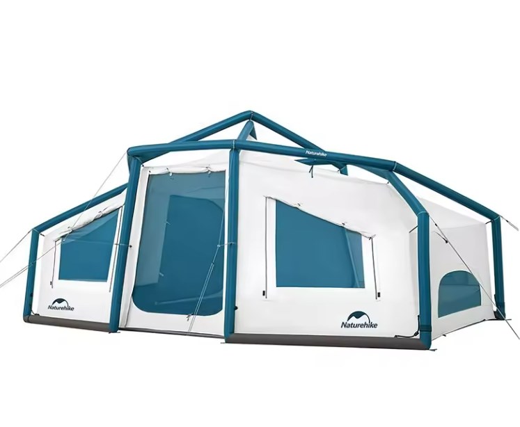 картинка Палатка Naturehike Lingfeng Air 12.0 2-местная, быстросборная, надувной каркас, бело-голубая