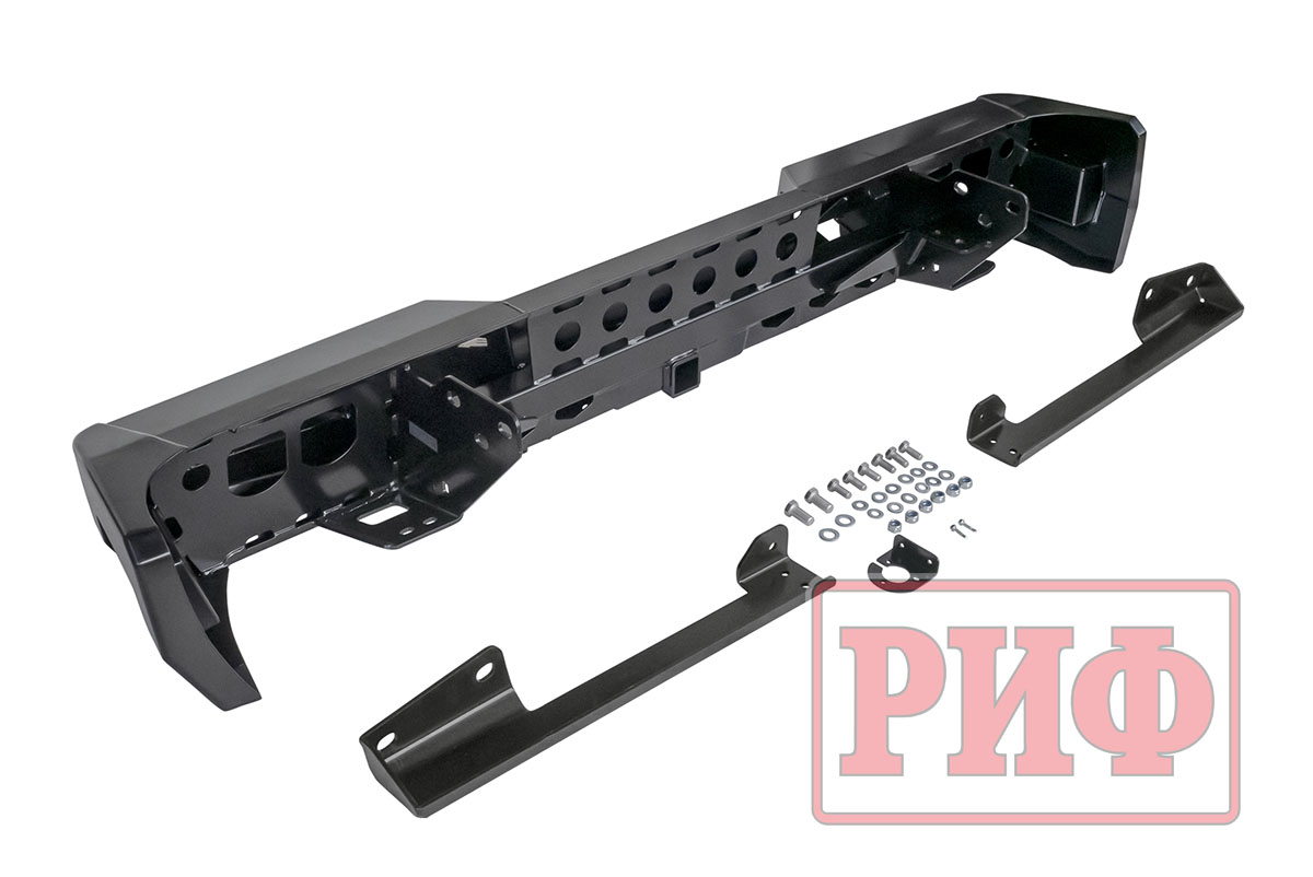 картинка Бампер задний РИФ силовой Toyota Tundra 2007+ с квадратом под фаркоп (без фонарей)