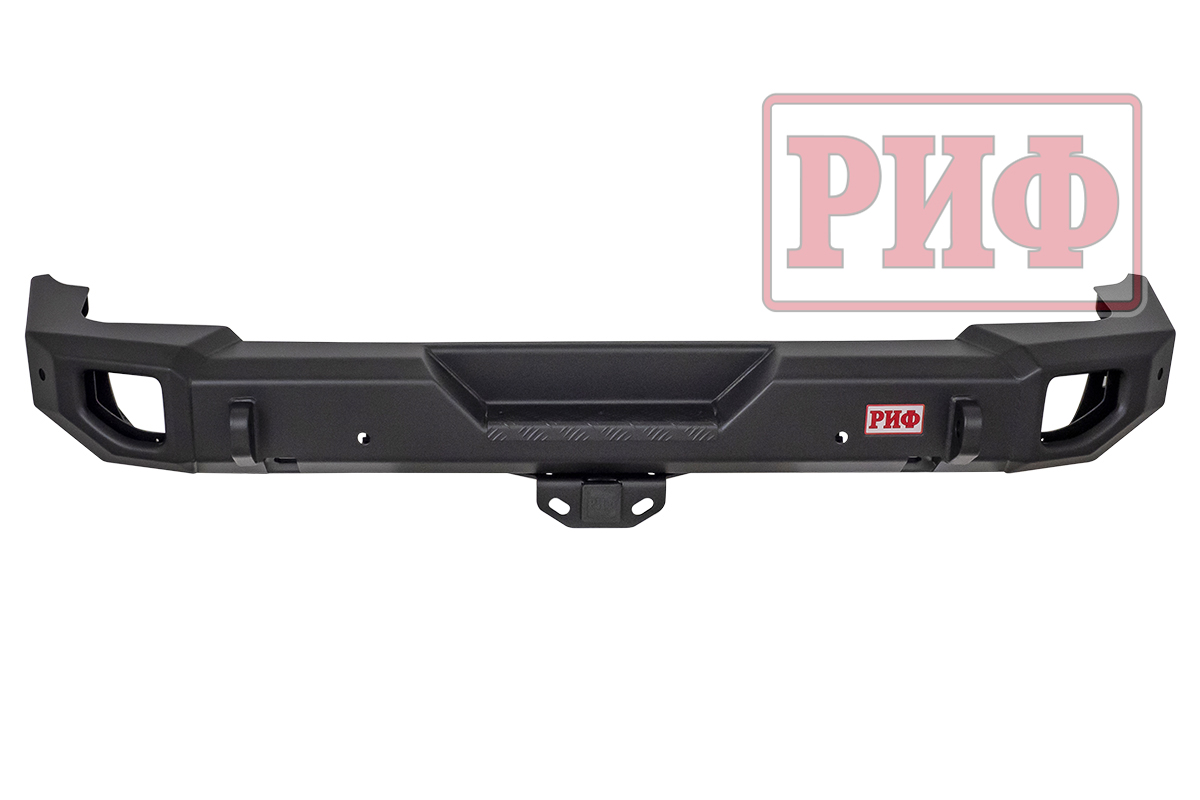 картинка Бампер задний РИФ Jeep Wrangler JL 2018+ с квадратом под фаркоп и фонарями, стандарт