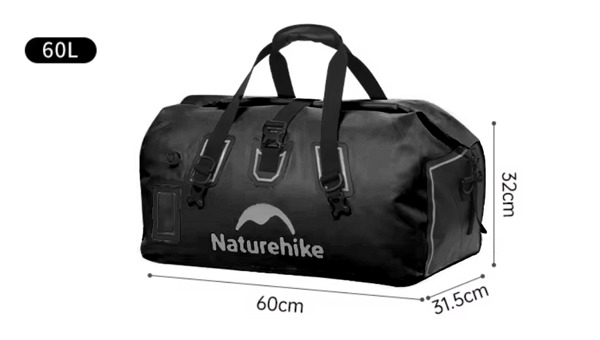 картинка Гермосумка Naturehike 60 л ПВХ (черная)