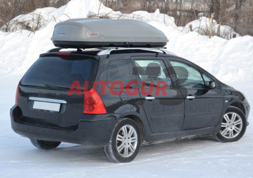 Автобокс на крышу аэродинамический серый 510 л "Turino Sport"