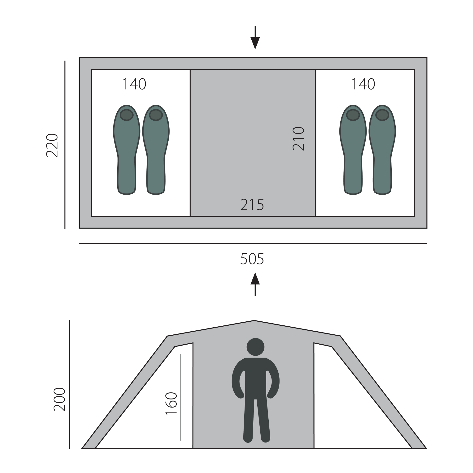 картинка Палатка BTrace RUSWELL 4 Кемпинг 2-х слойная, 4-х местная
