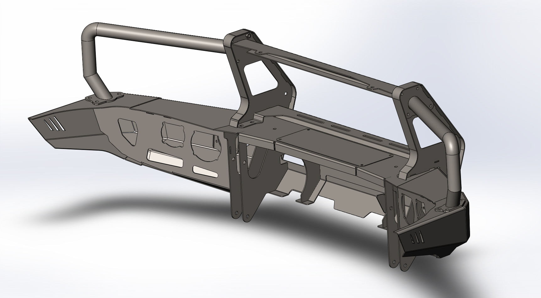 картинка Бампер передний KDT без кенгурина с местами под ПТФ Valeo 2шт дляToyota Land Cruiser 200