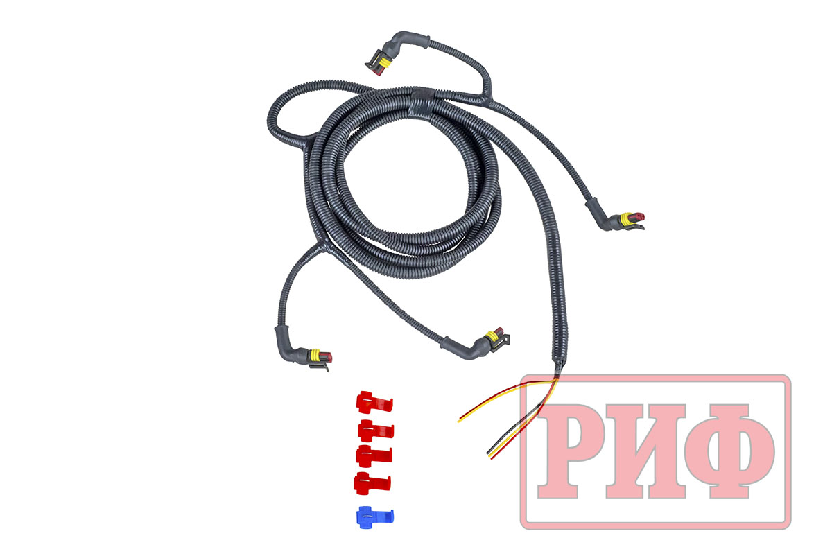 картинка Бампер задний РИФ Toyota Land Cruiser 78 с квадратом под фаркоп, калиткой и фонарями