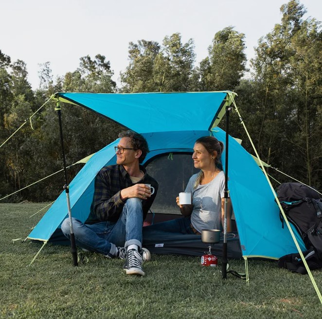 картинка Палатка Naturehike P-Series 3-местная, алюминиевый каркас, голубая