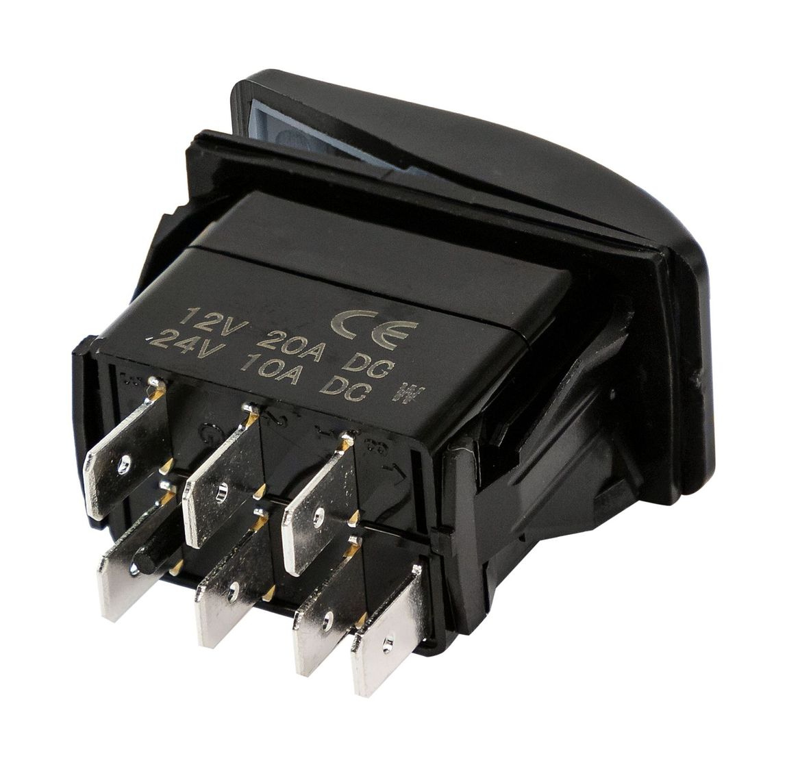 картинка Переключатель двухпозиционный ON-ON 12В/20А 7р с подсветкой