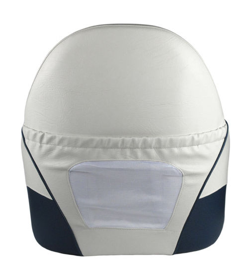 картинка Кресло OCEAN 51 мягкое, подставка, обивка белый/синий винил