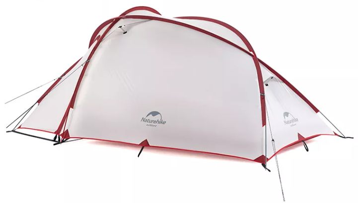 картинка Палатка Naturehike Hiby Si 3-местная, алюминиевый каркас, серо-красная