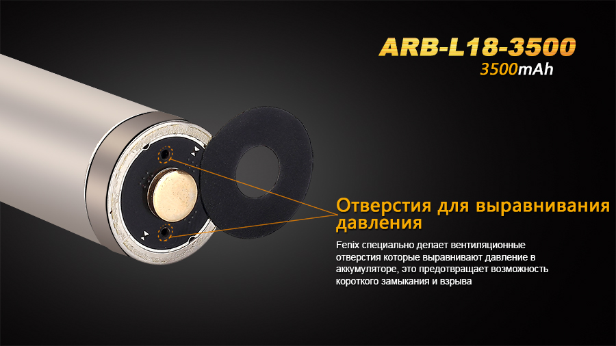 картинка Аккумулятор 18650 Fenix ARB-L18-3500 Rechargeable Li-ion Battery