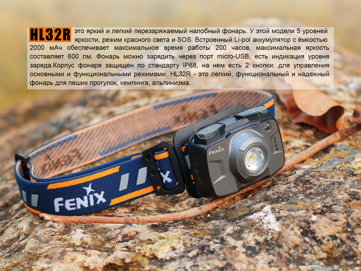 картинка Налобный фонарь Fenix HL32Rb голубой