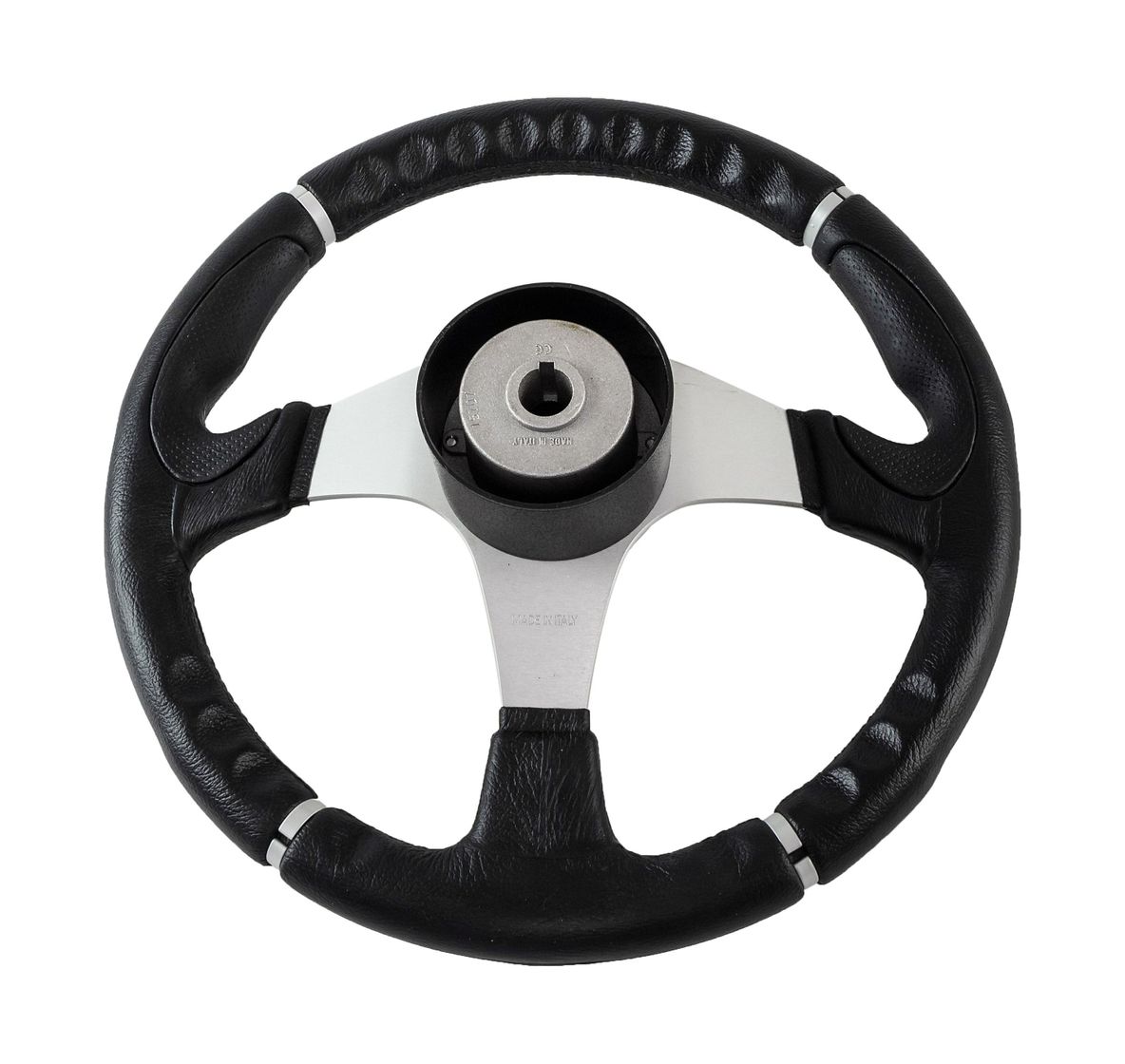 картинка Рулевое колесо ORION обод черный, спицы серебряные д. 355 мм