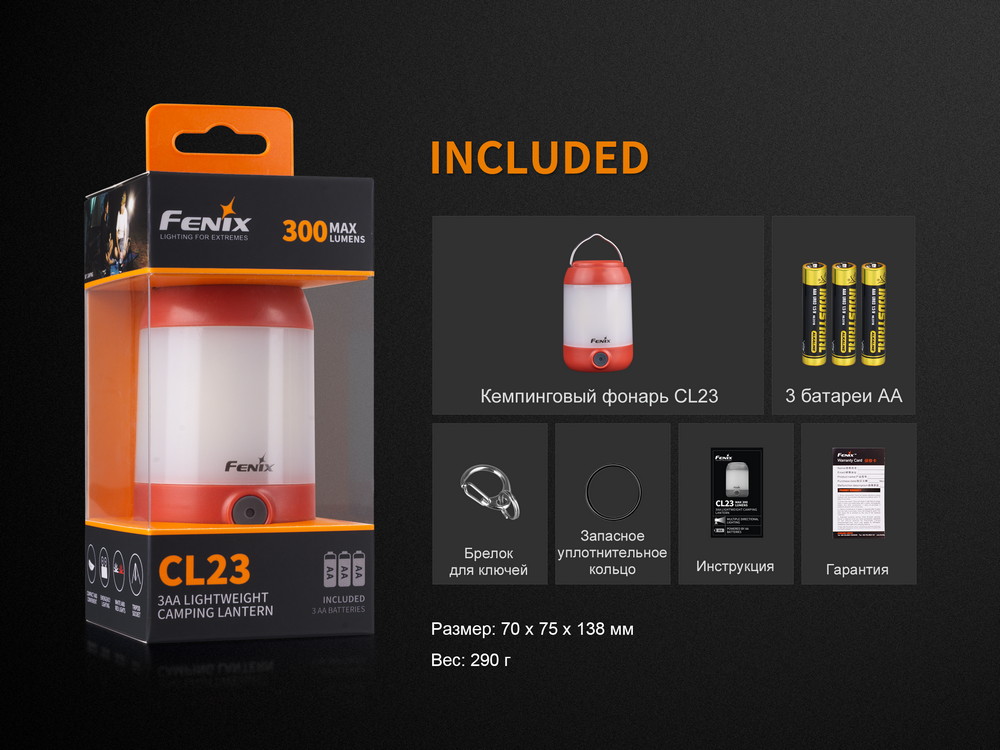 картинка Фонарь Fenix CL23 зеленый