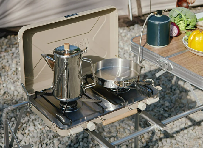 картинка Плита газовая двойная Naturehike 2,5 кВт, бежевая